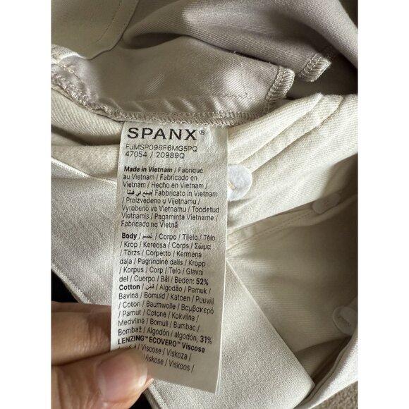 SPANX Women's Ultra Wide Leg Cream High Rise Plus Size Crop Jeans Size 1X - Picture 5 of 7